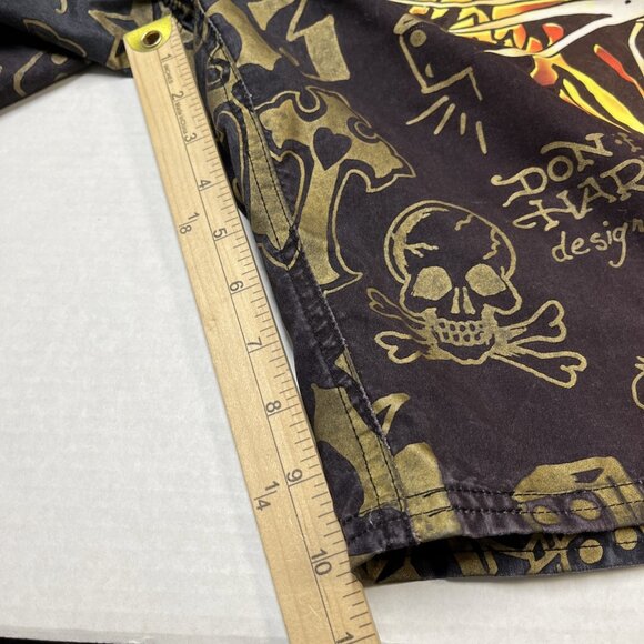 Y2K Ed Hardy Surf or Die Swim Trunks Board‎ Shorts Mens 32 Tattoo Skull Tiger - Picture 4 of 10
